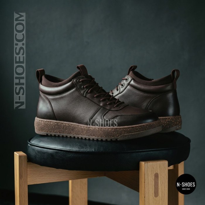 Мужские зимние кожаные кроссовки N-SHOES Fabio 216351 FM-1-5916-2 BROWN 6449
