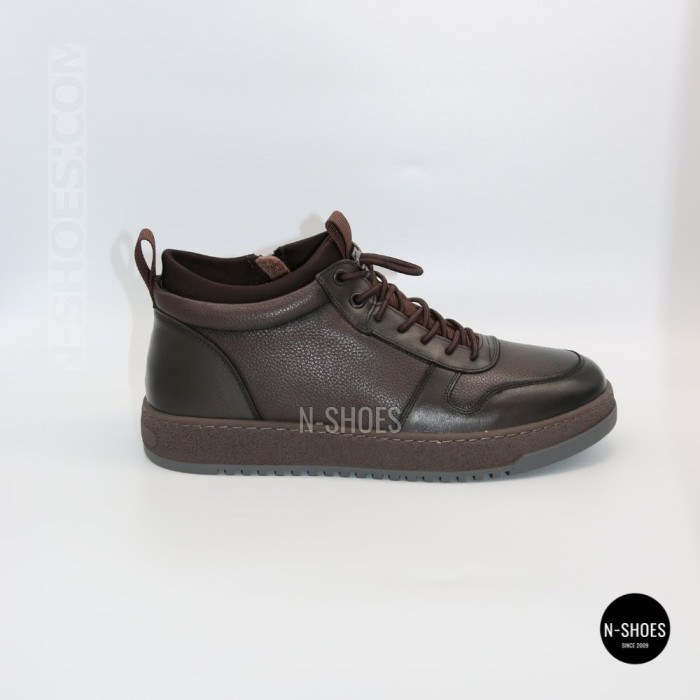 Мужские зимние кожаные кроссовки N-SHOES Fabio 216351 FM-1-5916-2 BROWN 6449