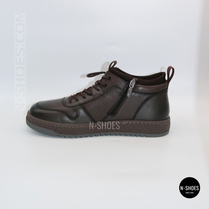 Мужские зимние кожаные кроссовки N-SHOES Fabio 216351 FM-1-5916-2 BROWN 6449