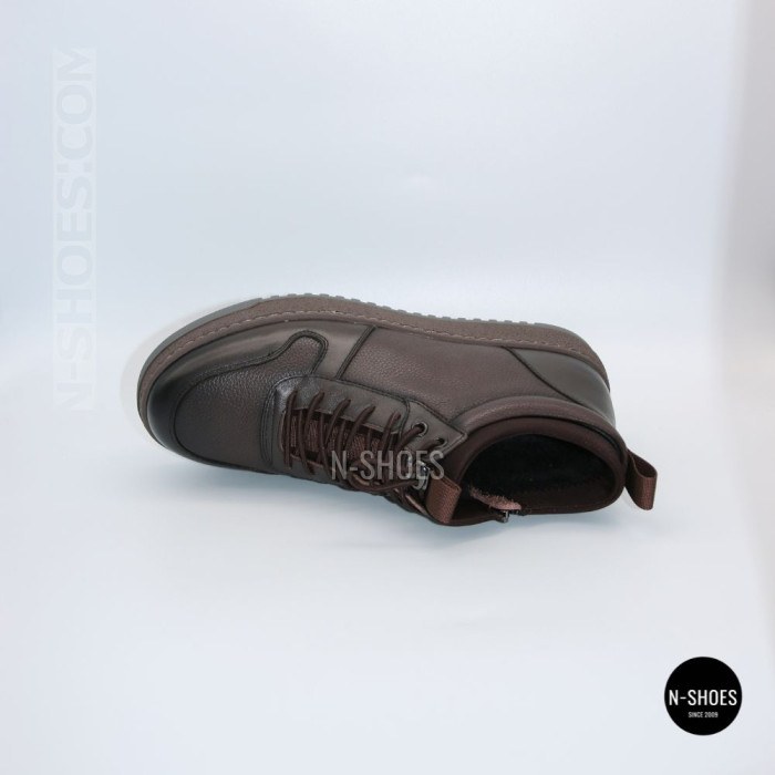 Мужские зимние кожаные кроссовки N-SHOES Fabio 216351 FM-1-5916-2 BROWN 6449