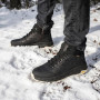 Men's Leather Winter Boots NS 2658 Black 6481 with Fur