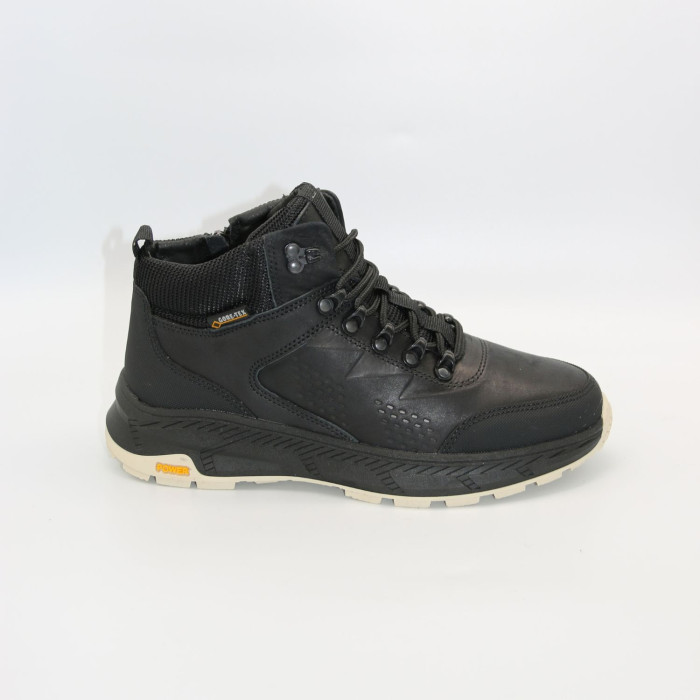 Men's Leather Winter Boots NS 2658 Black 6481 with Fur