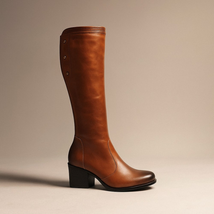 Women’s Brown Winter Boots Badura 2813 Genuine Leather