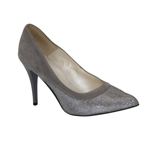 Women's gray pumps S but Poland 211 2915