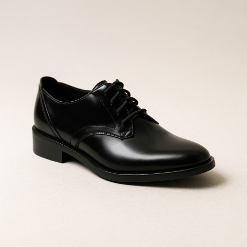 Women's black shoes NESSI Poland 78906 2931 made of genuine leather from a Polish factory