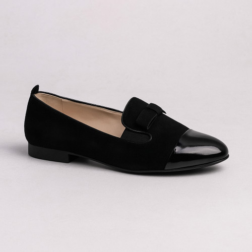 Women's black ballet shoes Kaniowski k-0149-02-03-czarny 2977 made of genuine leather from a Polish factory