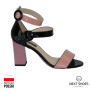Sandals with medium heels female beige Lizard (Poland) model 3050