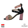 Sandals with medium heels female beige Lizard (Poland) model 3050