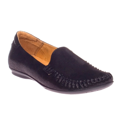 Women's black moccasins shoes Lesta Poland 081-3692-1-1007 3182 demi-season made of genuine leather from a Polish factory Women's black moccasins shoes Lesta Poland 081-3692-1-1007 3182 demi-season made of genuine leather from a Polish factory