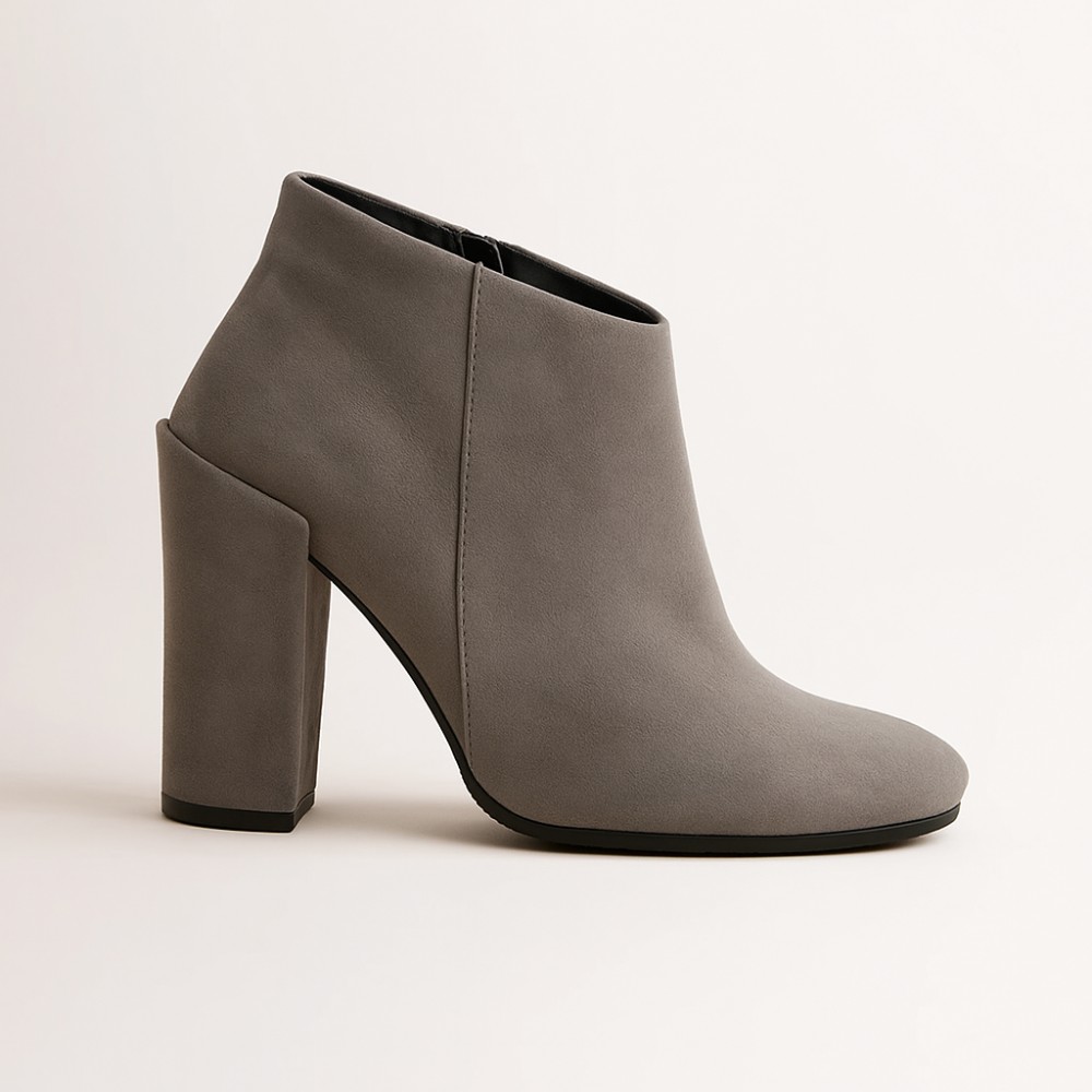 Женские серые демисезонные ботильоны на среднем каблуке Stagors 324-popiel-nubuk
