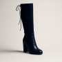 Women’s Leather Boots Victoria Gotti 1081-20 in Blue