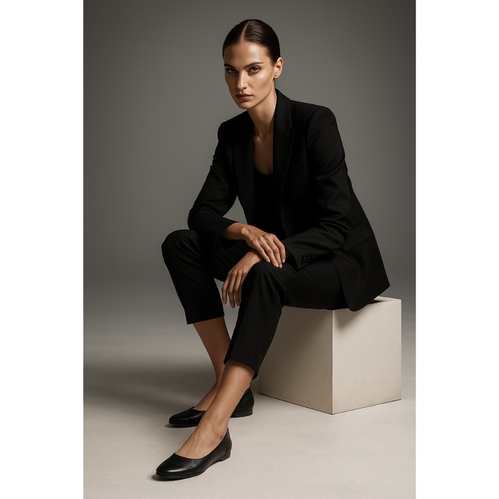 Жіночі чорні балетки Velluto (Україна) модель 3607