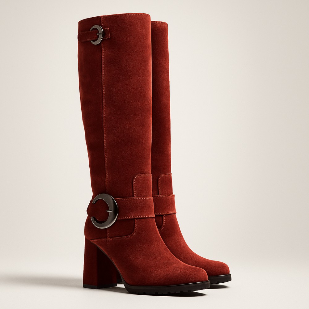 Жіночі бордові чоботи зимові Solo Femme (Польща) модель 3881