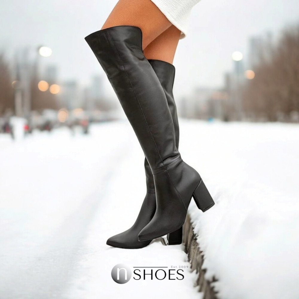 Жіночі чорні чоботи зимові Kaniowski (Польща) модель 3937