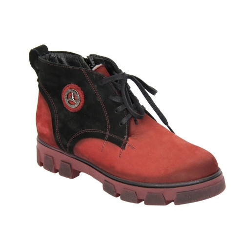 Women's red winter boots Covalli sb-151-5-brd 3944 discounted in size 36 in genuine leather with genuine wool insulation