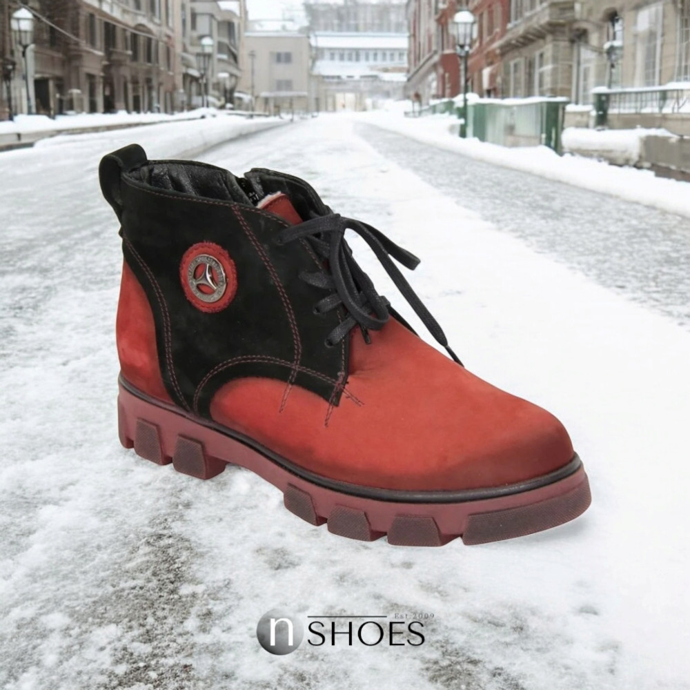 Жіночі червоні черевики зимові Covalli модель 3944