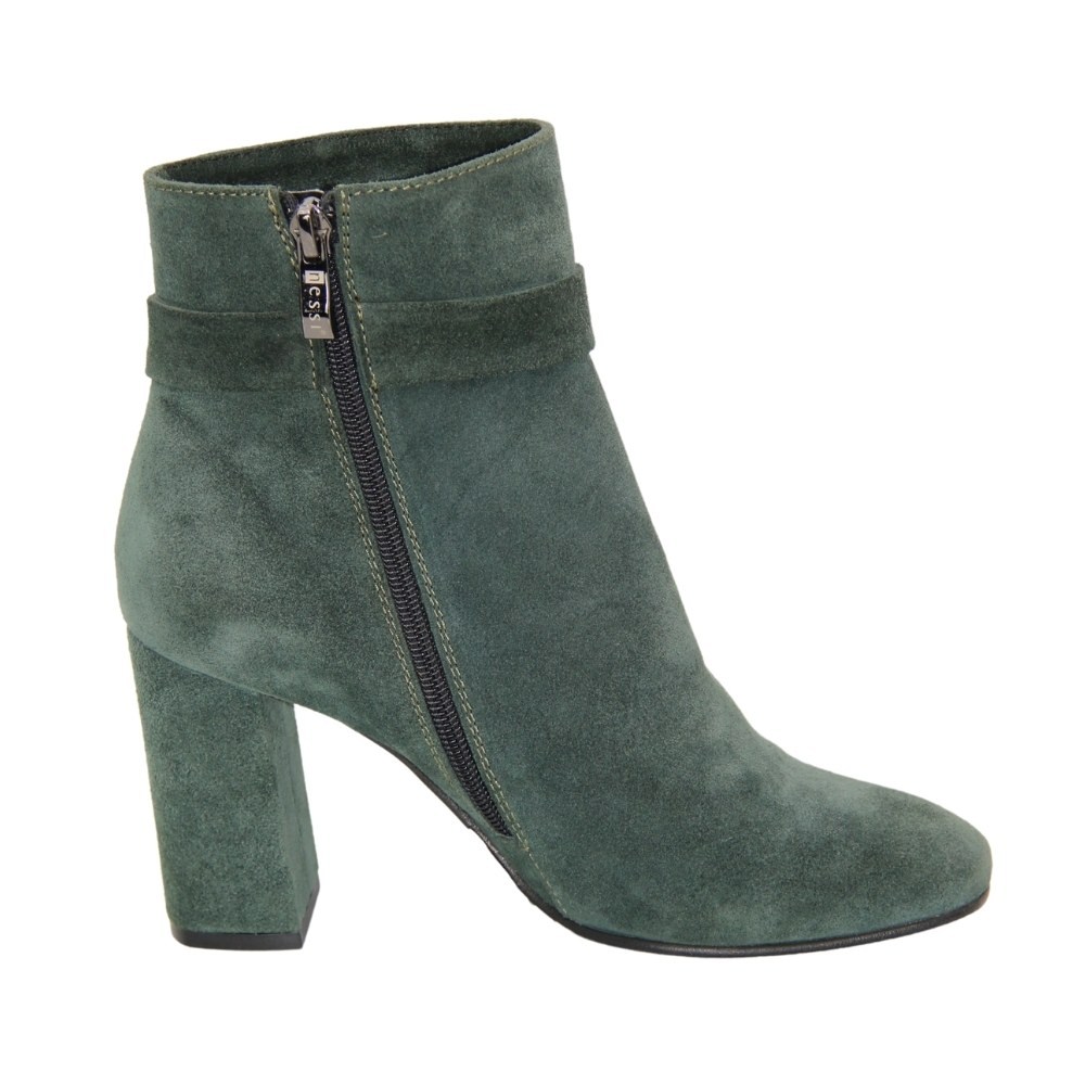 Жіночі зелені черевики NESSI 17286-zielony-w з натуральної замші