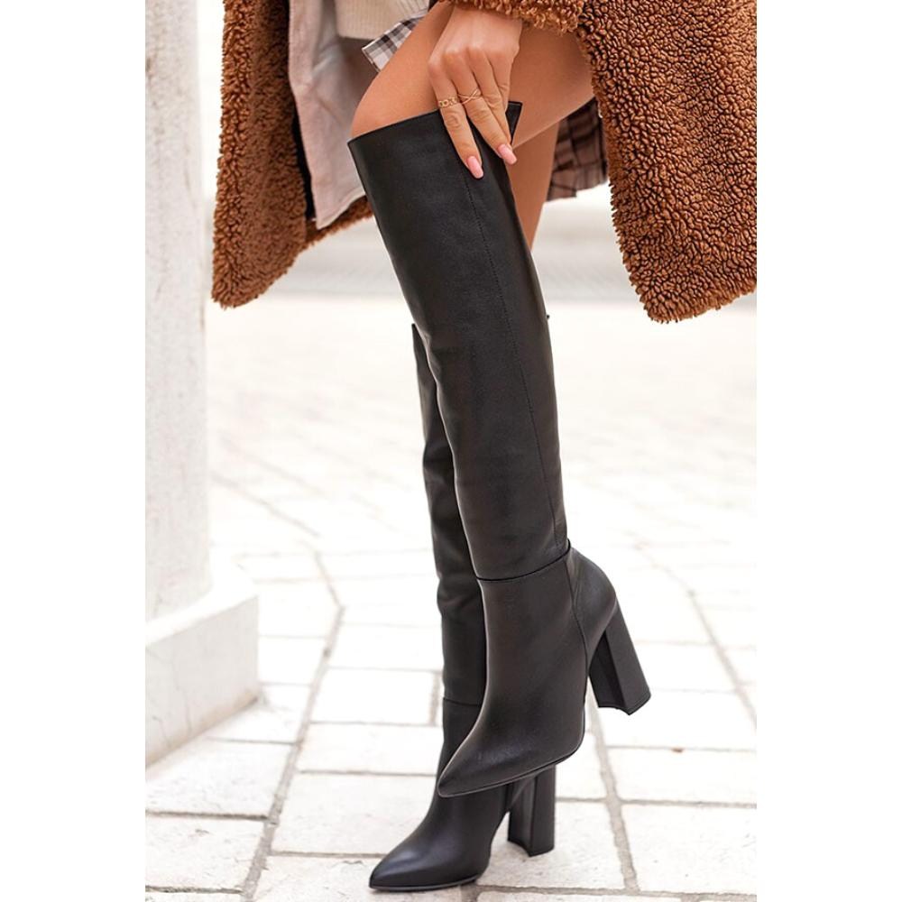 Женские черные сапоги NESSI (Польша) модель 3959