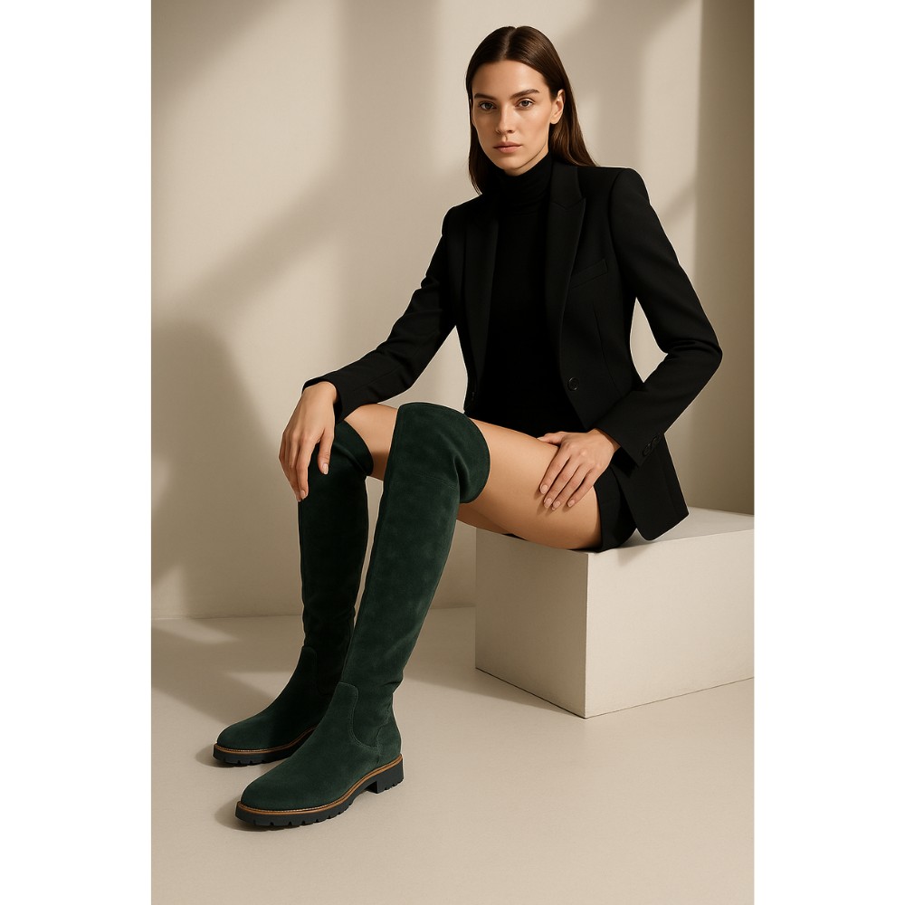 Женские зеленые сапоги NESSI (Польша) модель 3960