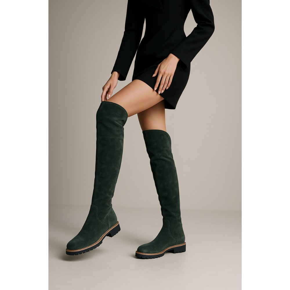 Женские зеленые сапоги NESSI (Польша) модель 3960