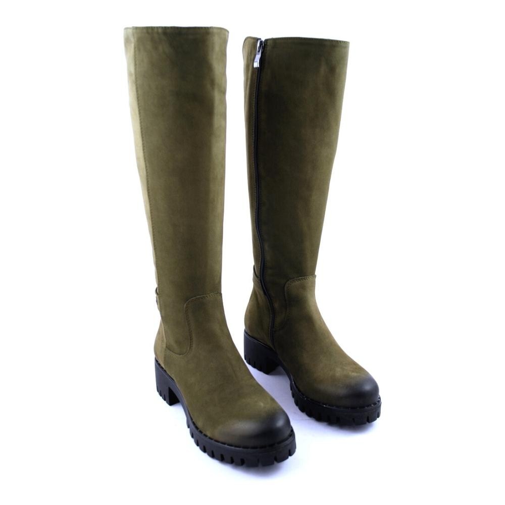 Женские зеленые сапоги демисезонные NESSI (Польша) модель 3963
