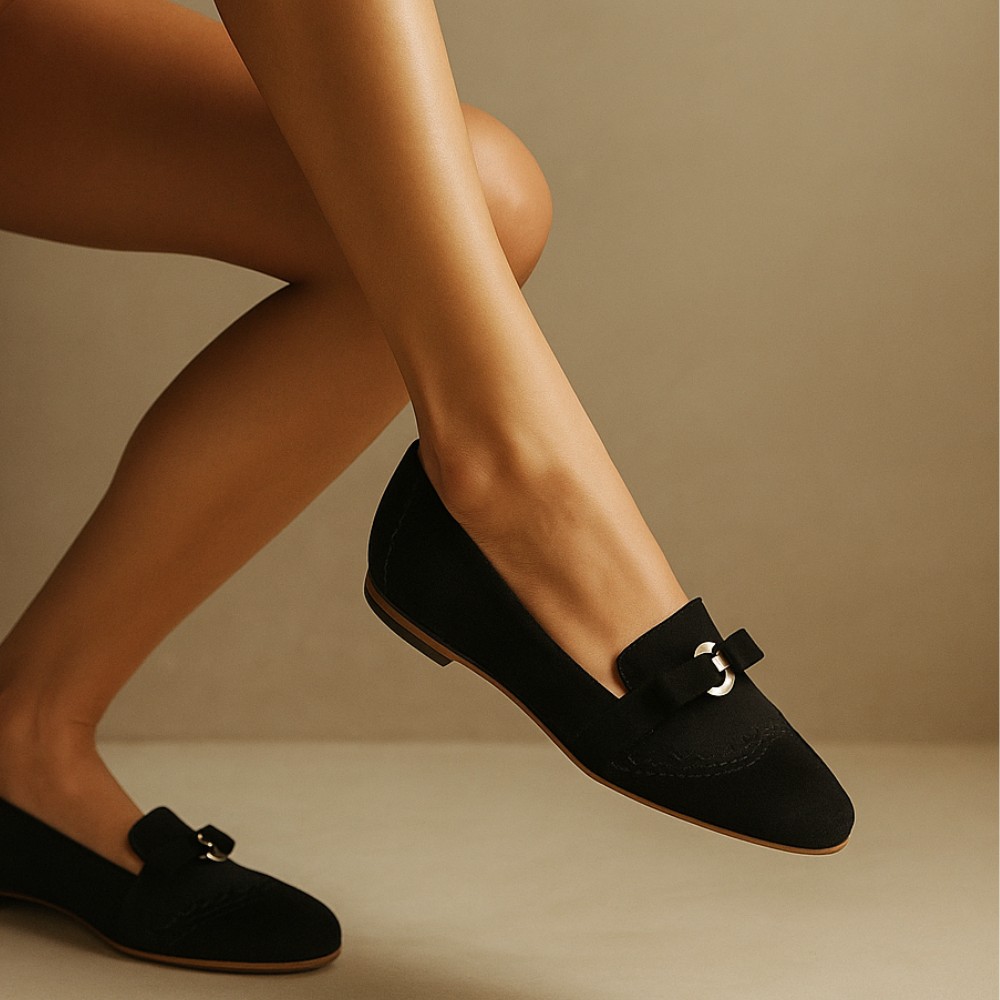 Женские черные балетки Steizer (Польша) модель 4001