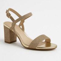 Women's leather gold heeled sandals Baldaccini Poland 910000-e 4007 elegant calssika for festive and special days