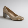 Women's beige mid-heeled shoes Marco (Poland) model 4052