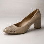 Women's beige mid-heeled shoes Marco (Poland) model 4052