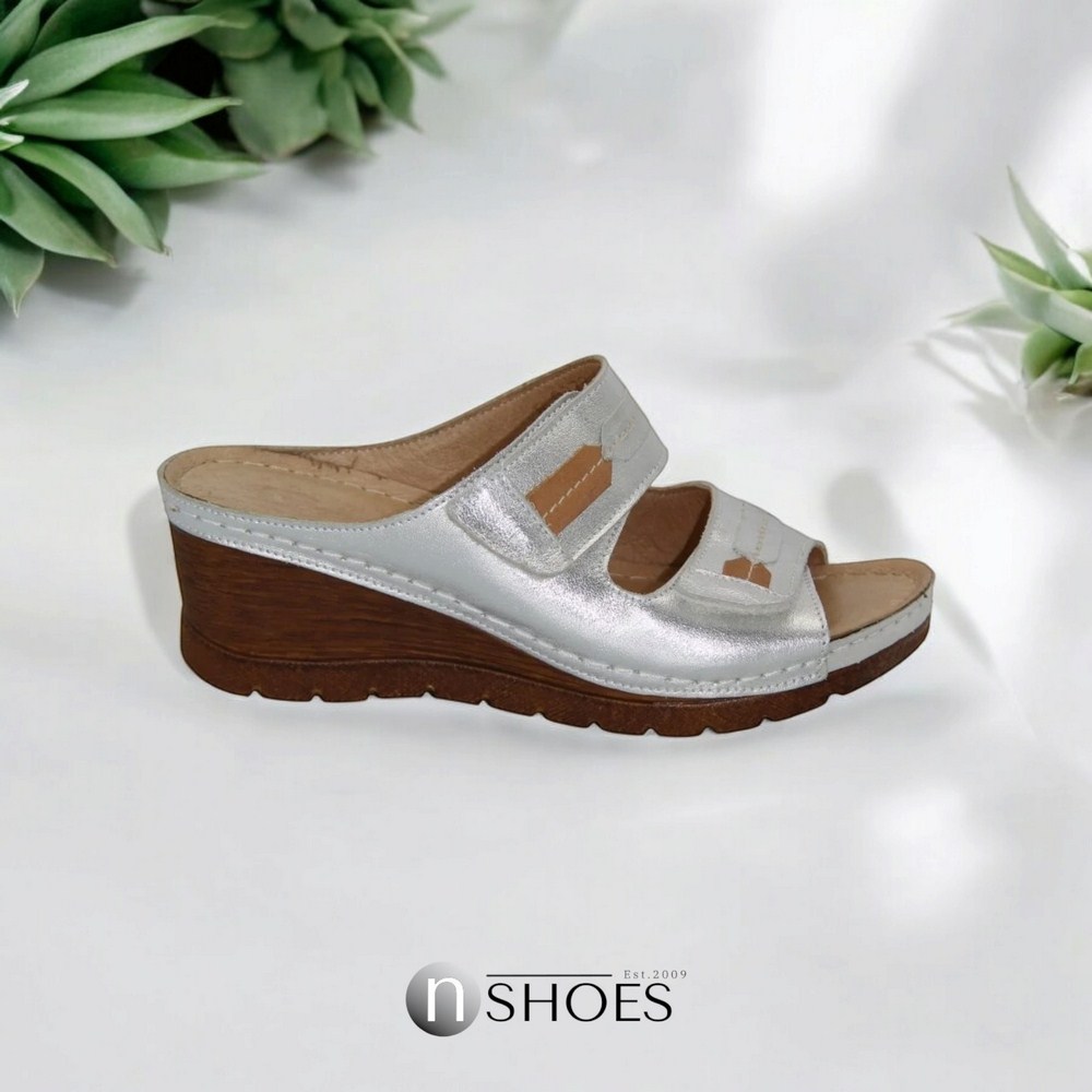 Шльопанці жіночі сріблясті Pollonus (Польща) модель 4125