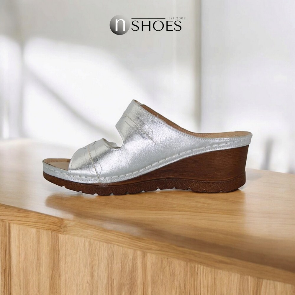 Шльопанці жіночі сріблясті Pollonus (Польща) модель 4125