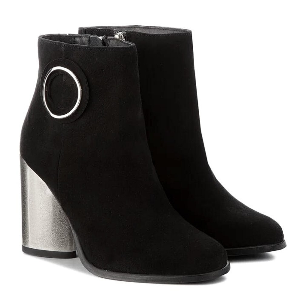 Women’s Mid-Heel Black Boots Solo Femme 48007-13-c78-000-czarny