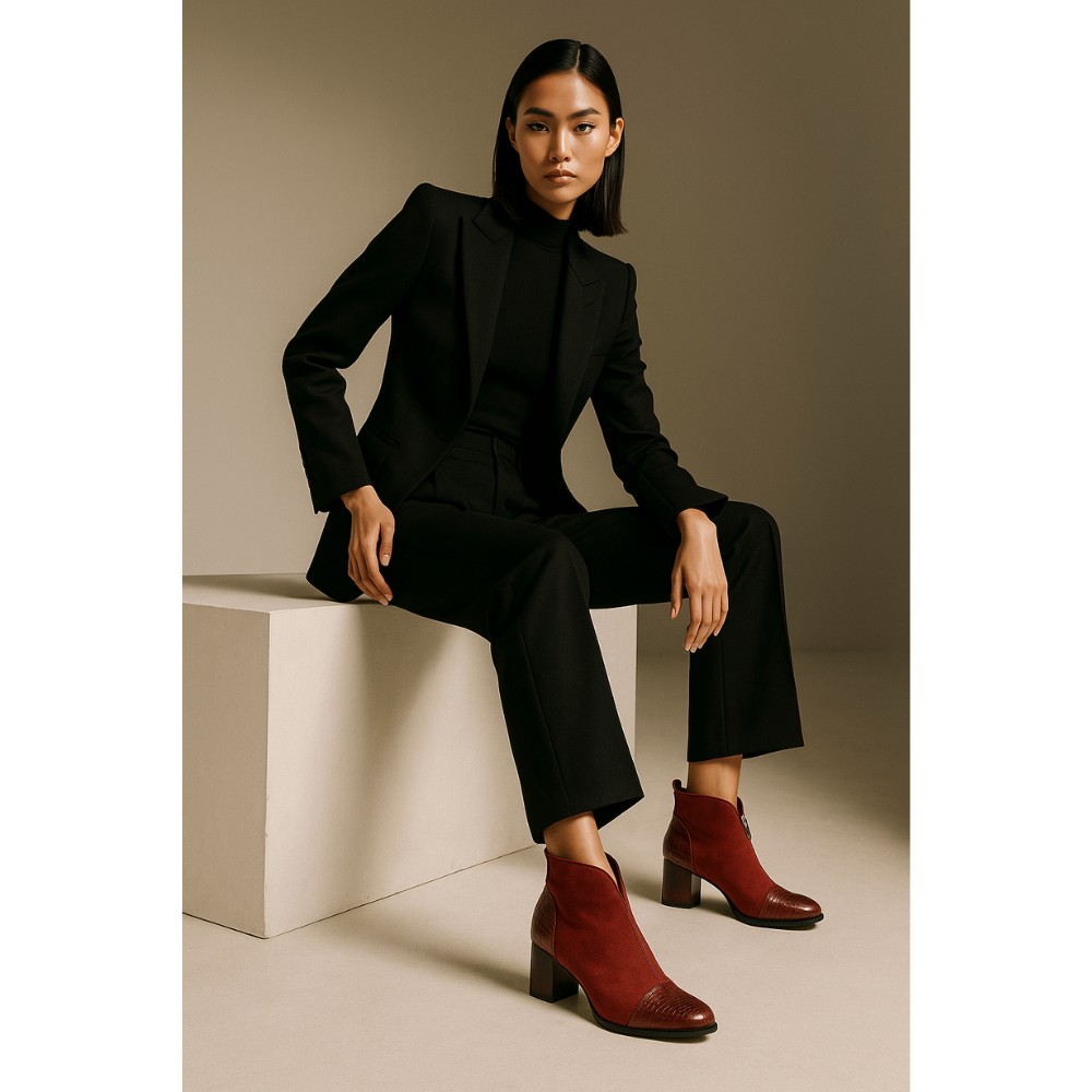 Жіночі червоні демісезонні черевики Kordel 1758-bor-035t-bgoll