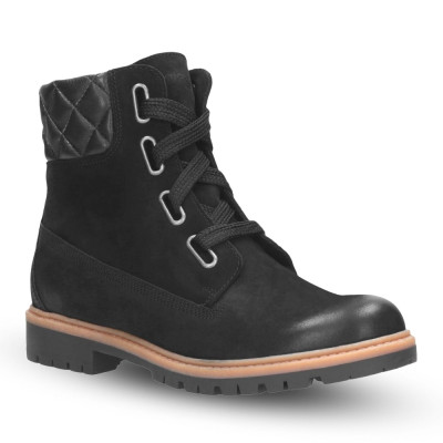 Женские черные ботинки Wojas 868521 4303 со скидкой 36 размер из натуральной кожи нубука от польского бренда