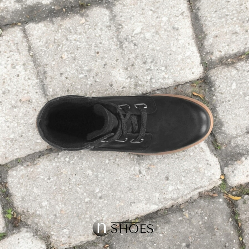 Женские черные ботинки демисезонные Wojas (Польша) модель 4303