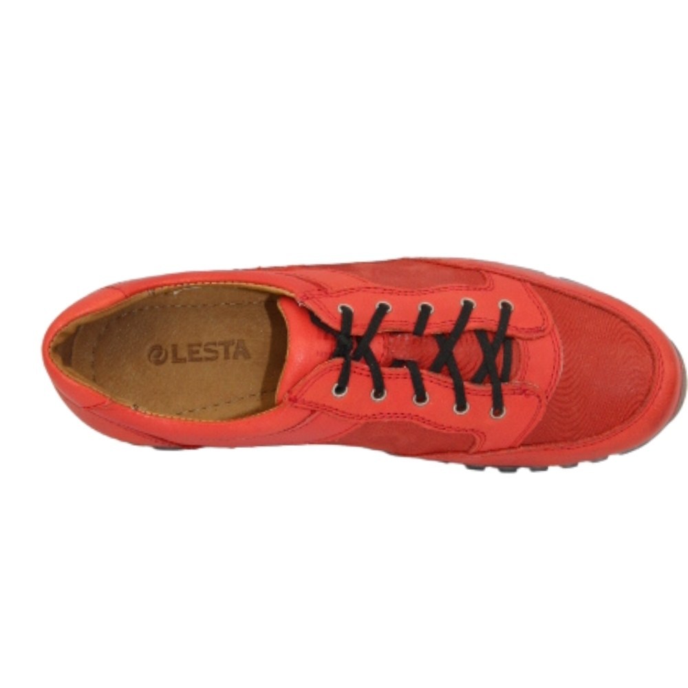 Жіночі червоні демісезонні кросівки Lesta з натуральної шкіри