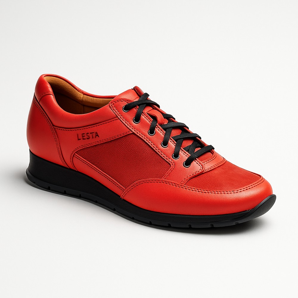 Жіночі червоні демісезонні кросівки Lesta з натуральної шкіри