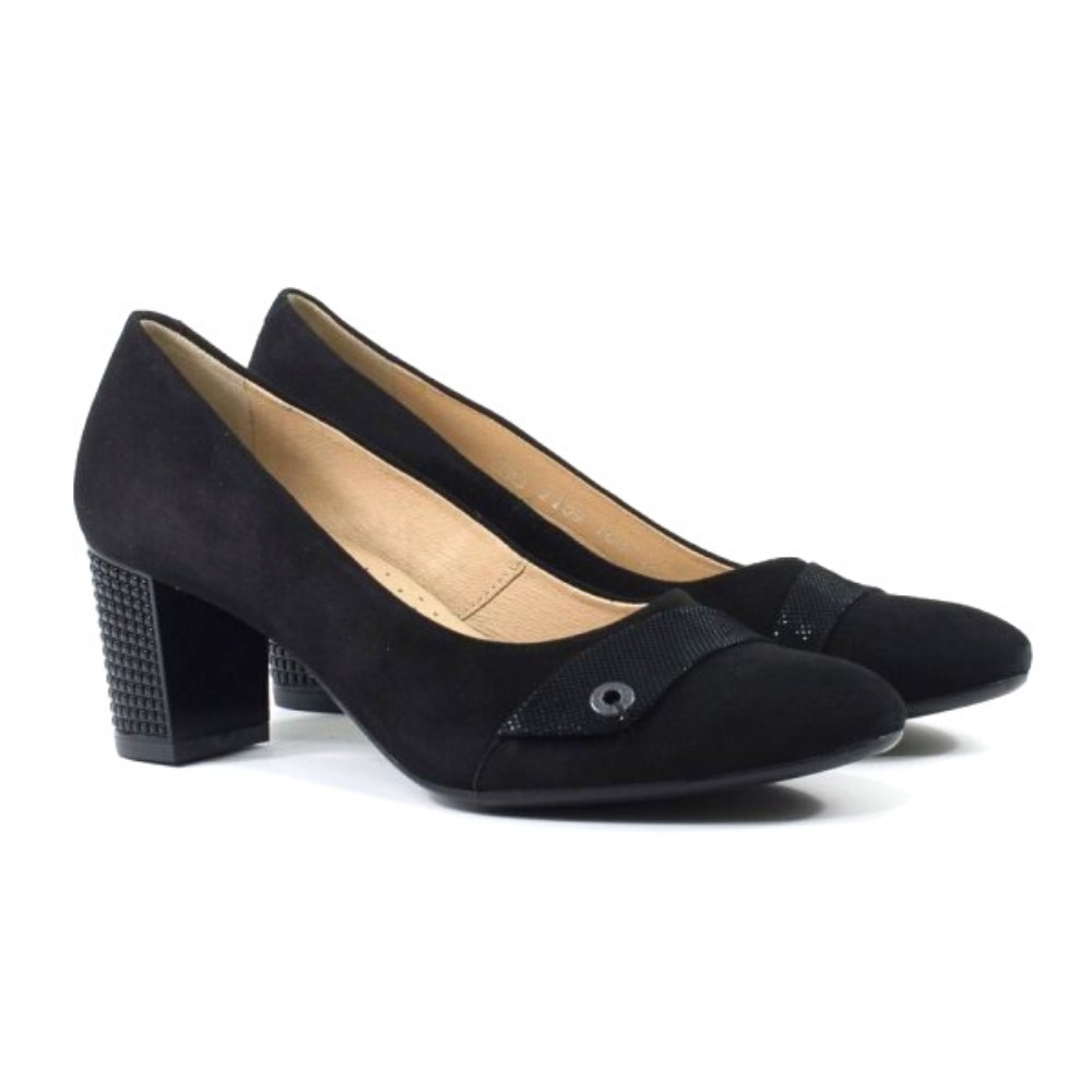 Women's black shoes with medium heels Marco (Poland) model 4379