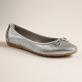 Жіночі сріблясті балетки Simen (Польща) модель 4417