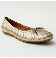 Жіночі золотисті балетки Simen 1162a-zloto 4418 із натуральної шкіри від польського бренду