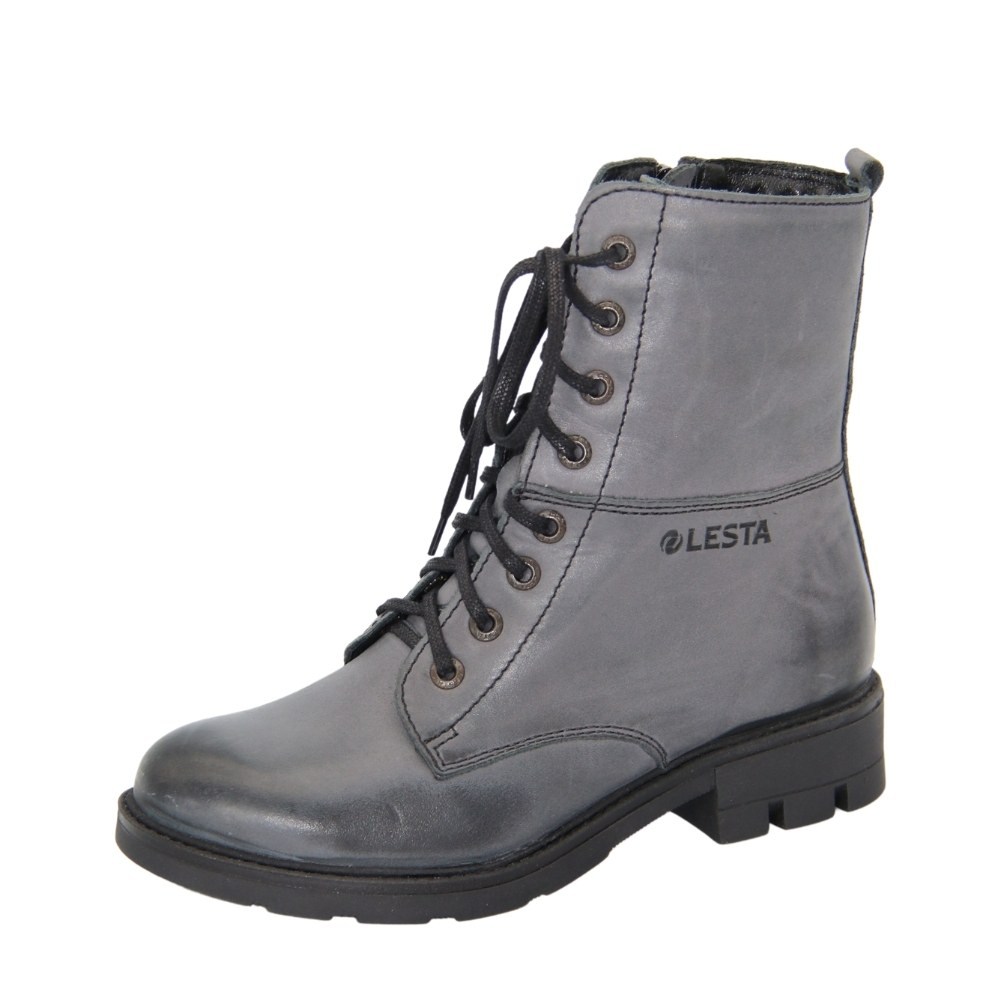 Женские серые ботинки демисезонные Lesta (Польша) модель 4474