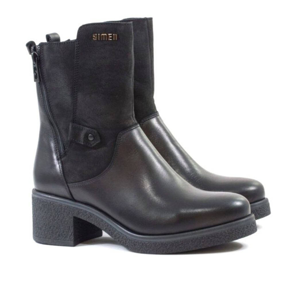 Женские черные ботинки зимние SIMEN (Польша) модель 4503