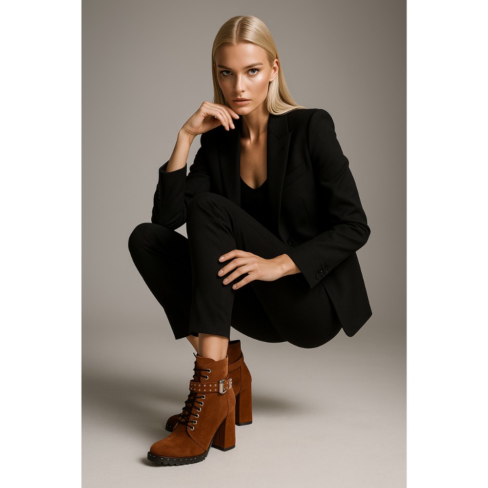 Жіночі демісезонні черевики Solo Femme з натурального нубуку модель 4529