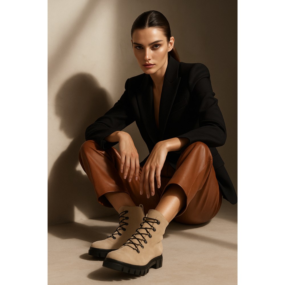 Жіночі бежеві демісезонні черевики Solo Femme 56102-01-k46-000-02-00-czarny