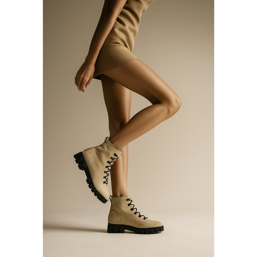 Жіночі бежеві демісезонні черевики Solo Femme 56102-01-k46-000-02-00-czarny