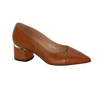 Women's brown mid-heeled pumps Marco Poland 1450p-685-p-1 4549
