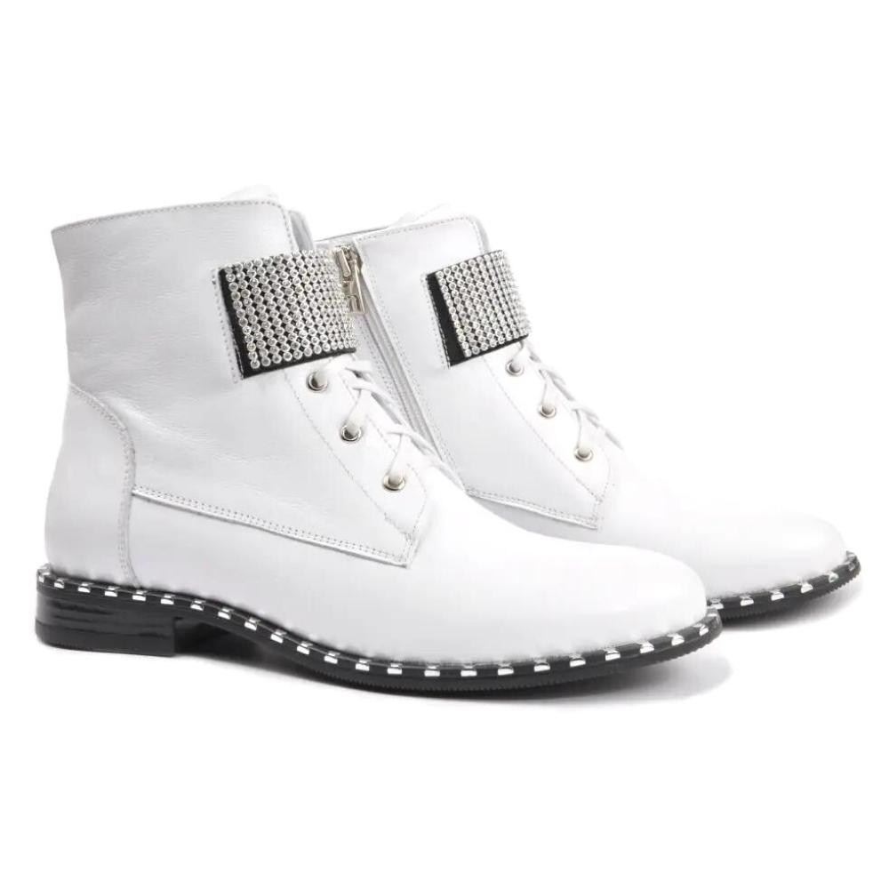 Жіночі білі демісезонні черевики NESSI 19614-bialy-412 4568