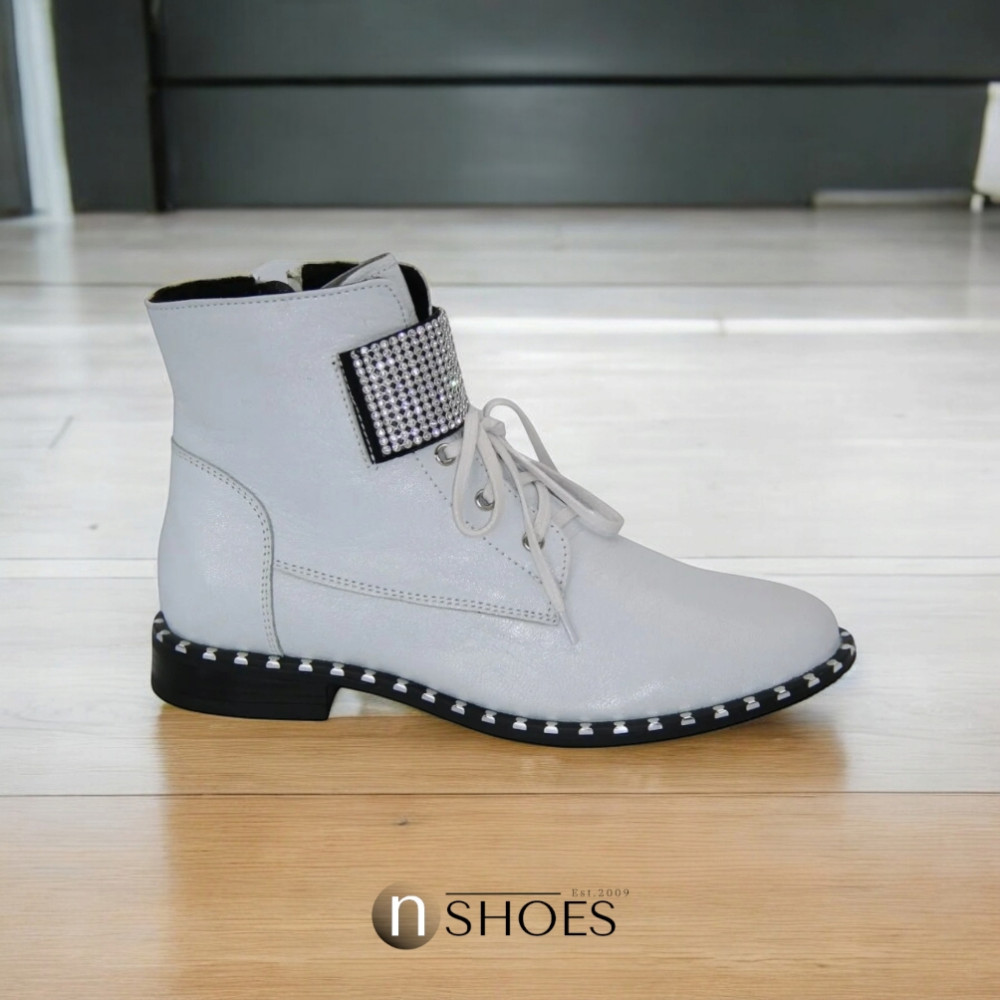 Жіночі білі демісезонні черевики NESSI 19614-bialy-412 4568