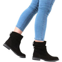 Женские черные ботинки NESSI Польша 19639 czarny19 zamsh 4569