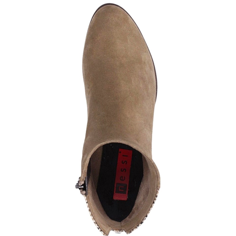 Женские бежевые ботинки NESSI 19655 bez-welur 4570 – натуральная кожа